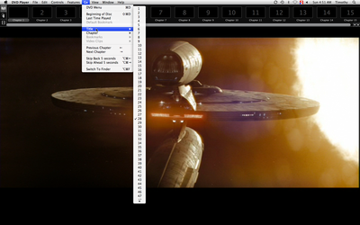 Apple's DVD Player application showing the selected title